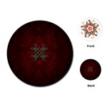 Decorative Celtic Knot On Dark Vintage Background Playing Cards (Round)  Front
