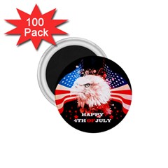 Independence Day, Eagle With Usa Flag 1 75  Magnets (100 Pack)  by FantasyWorld7