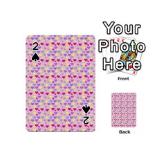 Hearts Butterflies Pink 1200 Playing Cards 54 (mini)  by snowwhitegirl