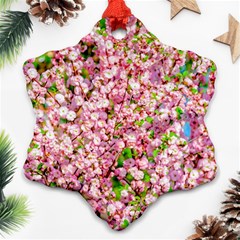 Almond Tree In Bloom Snowflake Ornament (two Sides) by FunnyCow