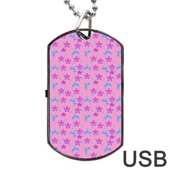 Pink Star Blue Hats Dog Tag Usb Flash (two Sides) by snowwhitegirl