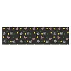 Dark Grey Milk Hearts Satin Scarf (oblong) by snowwhitegirl