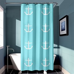 Aqua Anchor Shower Curtain 36  X 72  (stall)  by snowwhitegirl