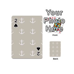Lt Grey Anchors Playing Cards 54 (mini)  by snowwhitegirl