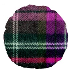 Pink Plaid Flannel Large 18  Premium Flano Round Cushions by snowwhitegirl