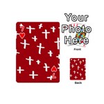 Red White Cross Playing Cards 54 (Mini)  Front - Heart7