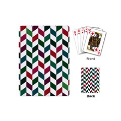 Zigzag Chevron Pattern Green Red Playing Cards (mini)  by snowwhitegirl