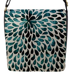 Teal Abstract Swirl Drops Flap Closure Messenger Bag (s) by snowwhitegirl