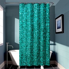 Aqua Glitter Shower Curtain 36  X 72  (stall)  by snowwhitegirl