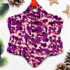 Pink Camo Snowflake Ornament (two Sides) by snowwhitegirl