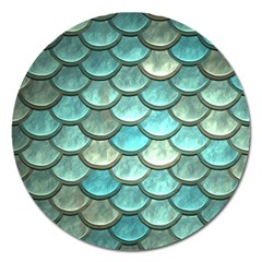 Aqua Mermaid Scale Magnet 5  (round) by snowwhitegirl