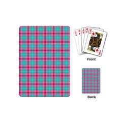 Blue Pink Plaid Playing Cards (mini)  by snowwhitegirl