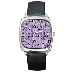 Lilac Yearbok Square Metal Watch by snowwhitegirl