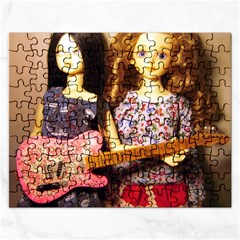 Playing The Guitar Rectangular Jigsaw Puzzl by snowwhitegirl