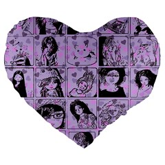 Lilac Yearbook 2 Large 19  Premium Flano Heart Shape Cushions by snowwhitegirl