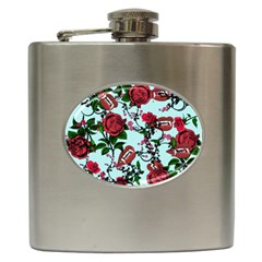 Light Blue Rose Vampire Hip Flask (6 Oz) by snowwhitegirl