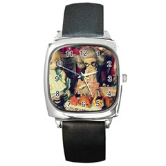 Happy Holidays Square Metal Watch by snowwhitegirl