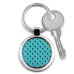 School Girl Pattern Blue Key Chains (round)  by snowwhitegirl