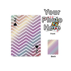 Ombre Zigzag 01 Playing Cards 54 (mini)  by snowwhitegirl