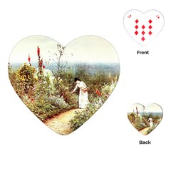 Lady And Scenery Playing Cards (heart)  by vintage2030