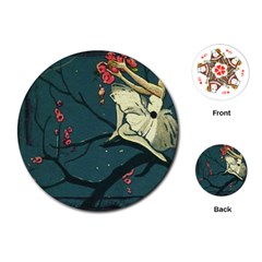 Girl And Flowers Playing Cards (round)  by vintage2030