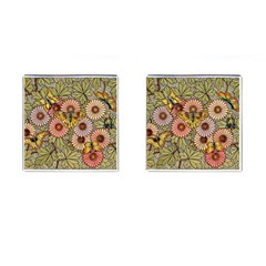 Flower And Butterfly Cufflinks (square) by vintage2030