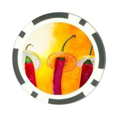 Three Red Chili Peppers Poker Chip Card Guard (10 Pack) by FunnyCow