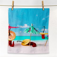 Red Chili Peppers On The Beach Face Towel by FunnyCow