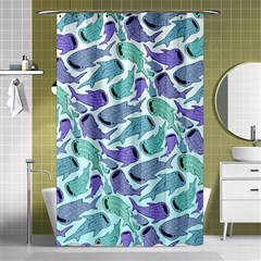 Whale Sharks Shower Curtain 48  X 72  (small)  by mbendigo