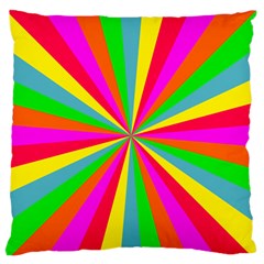 Neon Rainbow Mini Burst Standard Flano Cushion Case (two Sides) by PodArtist