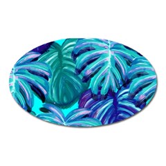 Leaves Tropical Palma Jungle Oval Magnet by Sapixe