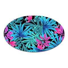 Leaves Picture Tropical Plant Oval Magnet by Sapixe