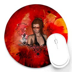 The Fairy Of Music Round Mousepads by FantasyWorld7
