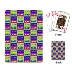 Cartoon Style Marine Life Motif Pattern Playing Cards Single Design by dflcprints