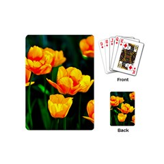 Yellow Orange Tulip Flowers Playing Cards (mini) by FunnyCow