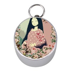 Rose Floral Doll Mini Silver Compasses by snowwhitegirl