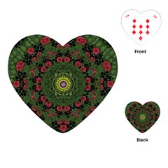 Sunshine Mandala In Rose Heaven Playing Cards (heart) by pepitasart