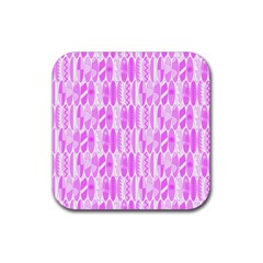 Bright Pink Colored Waikiki Surfboards  Rubber Coaster (square)  by PodArtist