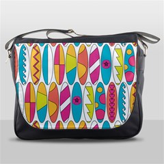 Mini Rainbow Colored Waikiki Surfboards  Messenger Bag by PodArtist