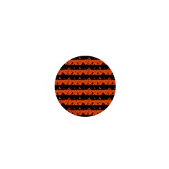 Orange And Black Spooky Halloween Nightmare Stripes 1  Mini Magnets by PodArtist
