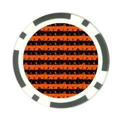 Orange And Black Spooky Halloween Nightmare Stripes Poker Chip Card Guard (10 Pack) by PodArtist