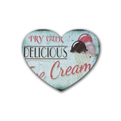Delicious Ice Cream Rubber Coaster (heart)  by snowwhitegirl