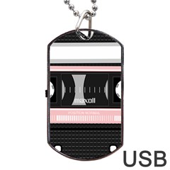 Pink Compact Cassette Dog Tag Usb Flash (one Side) by snowwhitegirl