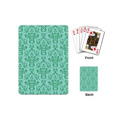 Victorian Teal Ornamental Playing Cards (mini) by snowwhitegirl