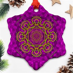 Star Of Freedom And Silent Night Snowflake Ornament (two Sides) by pepitasart