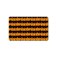 Pale Pumpkin Orange And Black Halloween Nightmare Stripes  Magnet (name Card) by PodArtist