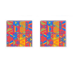 Colorful Shapes In Tiles                                                   Cufflinks (square) by LalyLauraFLM