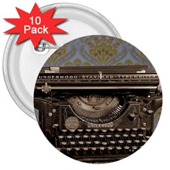 Typewriter 3  Buttons (10 Pack)  by vintage2030