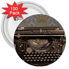 Typewriter 3  Buttons (100 Pack)  by vintage2030