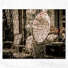 Flea Market Redord Player Rectangular Jigsaw Puzzl by vintage2030